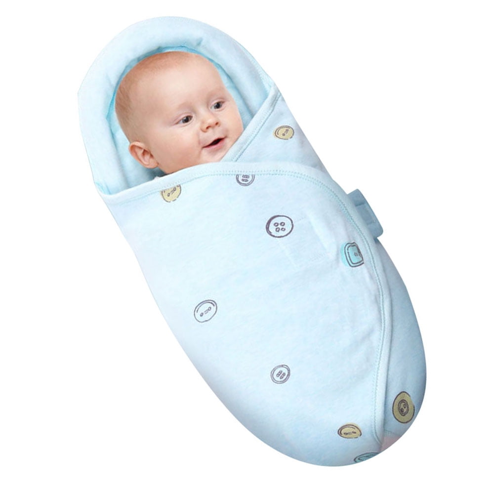 Sleeping Bag for Newborns BlueberryShop Thermo Terry Hooded Baby Swaddle Wrap Bedding Blanket Intended for Kids Aged 0-3 Months Blue Perfect as a Baby Shower Gift 