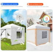Quictent Privacy 10x20 ft Pop up Canopy with Sidewalls Ez up Canopy Tent Instant Shelter with Mesh Window for Outdoor Event, White