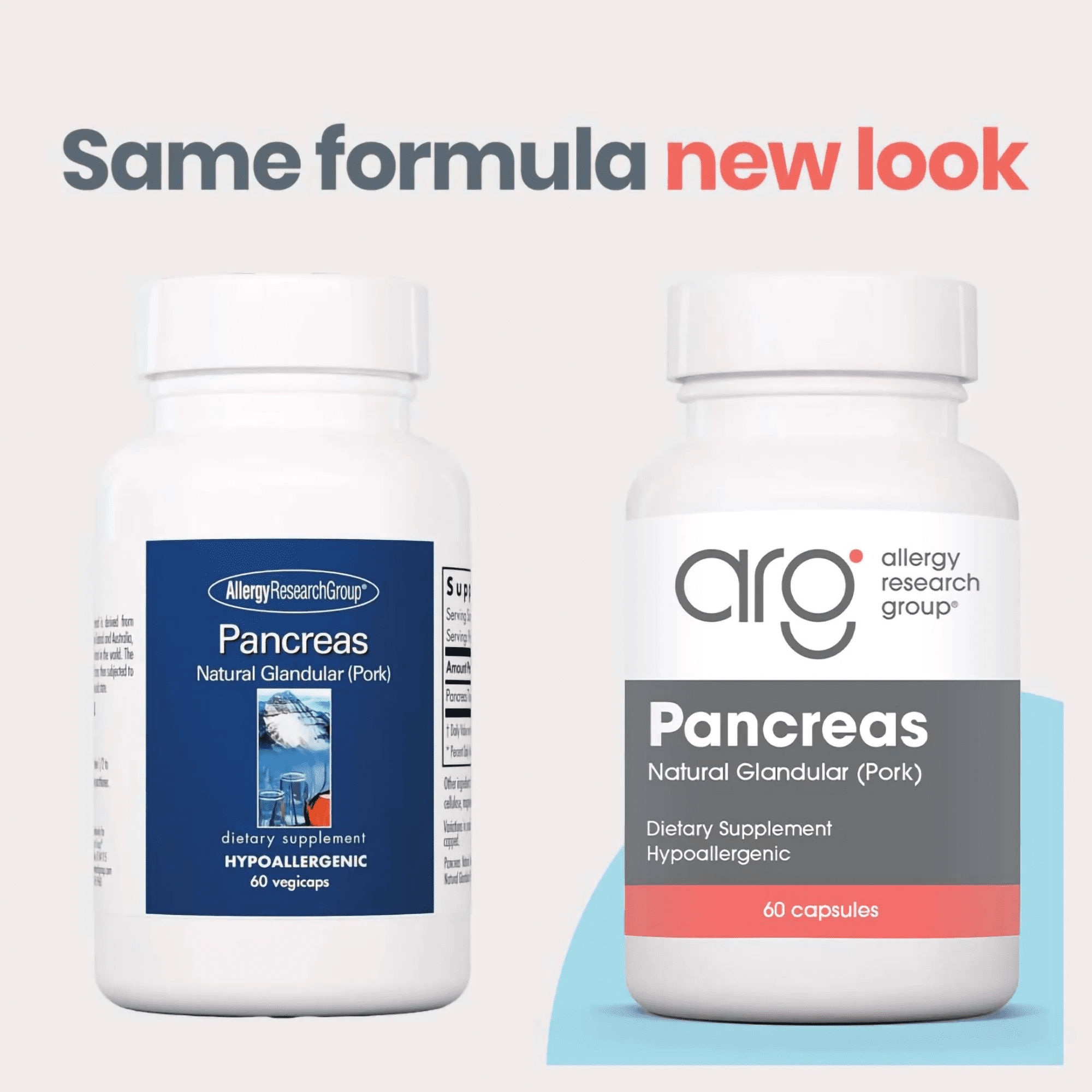 ARG Pancreas Natural Glandular - Supports Healthy Pancreas, Immune & Digestive Activity - 425 mg per Serving - Freeze Dried Tissue from Pork - 60 Servings - 60 Capsules