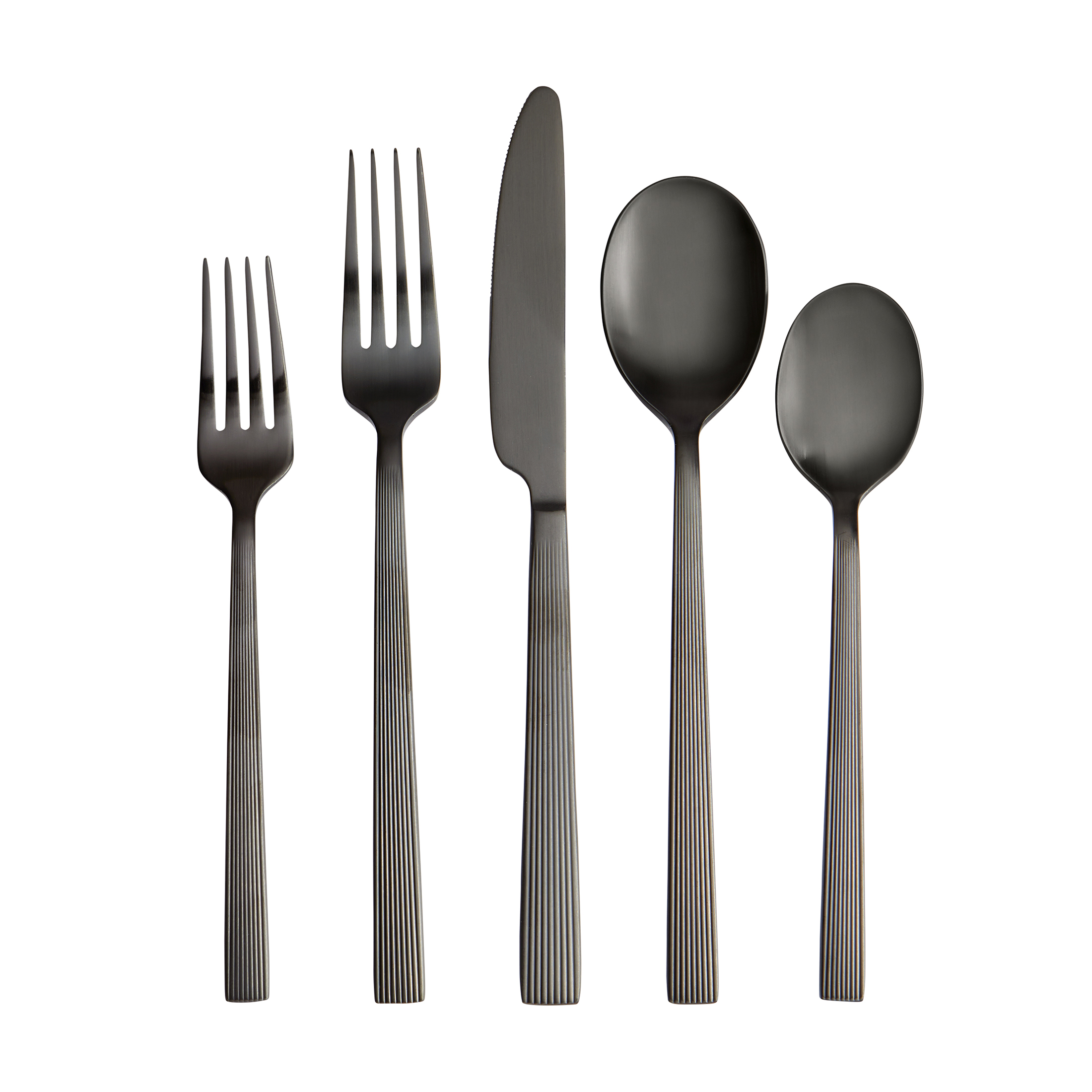Better Homes & Gardens, River Black 42-Piece Stainless Steel Flatware Set, Service for 8