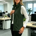 thumbnail image 6 of Vest Jacket Womens Winter Fleece Warm Sleeveless Vest Tops Outerwear Open Front Zipper Loose Trendy Casual Work Office Jackets, 6 of 10