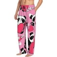 thumbnail image 2 of Disketp Panda Heart Valentine Pink Men'S Pajama Pants - Ultra Soft Fleece Sleep And Lounge Pants (Size: S-Xxl), 2 of 9