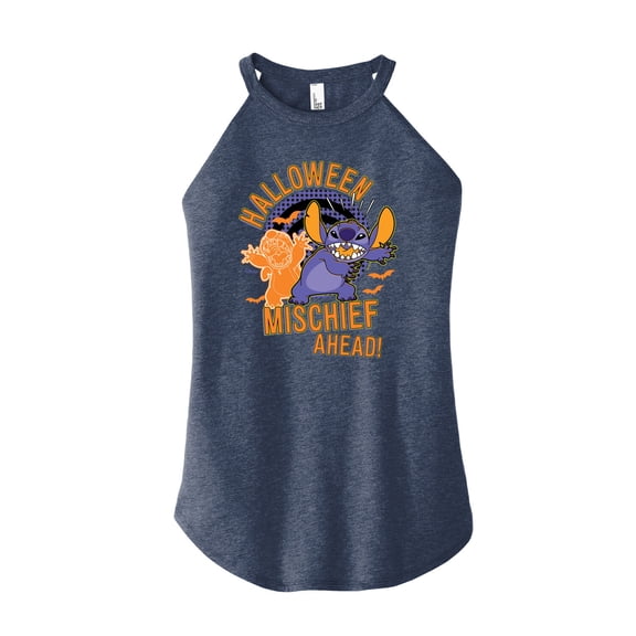 Disney - Lilo & Stitch - Halloween Mischief Ahead - Juniors High Neck Tank Top