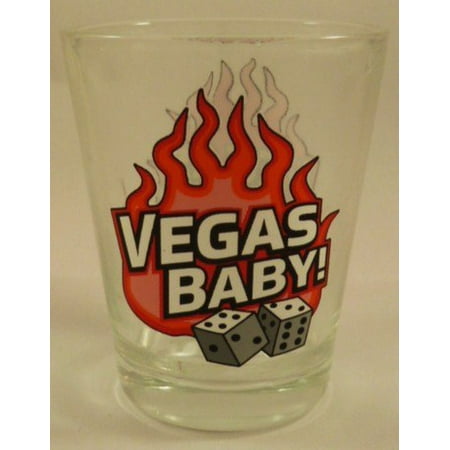- Las Vegas Nevada Vegas Baby w/Dice Clear Shot Glass ctm