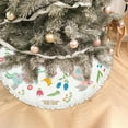 thumbnail image 5 of GZHJMY Christmas Tree Skirt Easter Rabbits and Chicken in Flowers Xmas Tree Mat 36in Chriatmas Tree Mat for New Year Holiday Party Decor with Tassel, 5 of 6