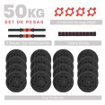 thumbnail image 2 of Mancuerna con Peso Ajustable Altera  MC0518-50K C/ Discos de Cemento Intercambiables 50Kg, 2 of 11