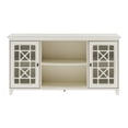 thumbnail image 4 of Manor Park Transitional 2 Fretwork Door TV Stand, Antique White, 4 of 7