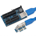 thumbnail image 2 of PCI-E 1X Extension Cable to Pcie Dual Port 4X Adapter Cable PCI-E Expansion Card NIC Dual Interface 0.6M Extension Cable, 2 of 10