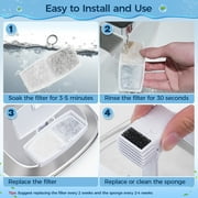 BEBANG Cat Water Fountain Filters, 6 Pack Carbon Filters and 3 Pack Pre-Filter Sponges, Dog Water Fountain