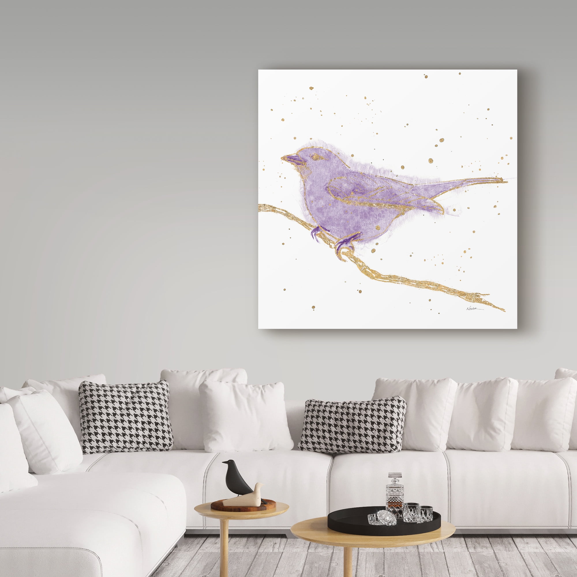 Trademark Fine Art 'Gilded Bird I Lavender' Canvas Art by Shirley Novak