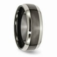 thumbnail image 4 of Titanium Black Ti Two Toned Edge 8mm Polished Wedding Band - Size 13, 4 of 5