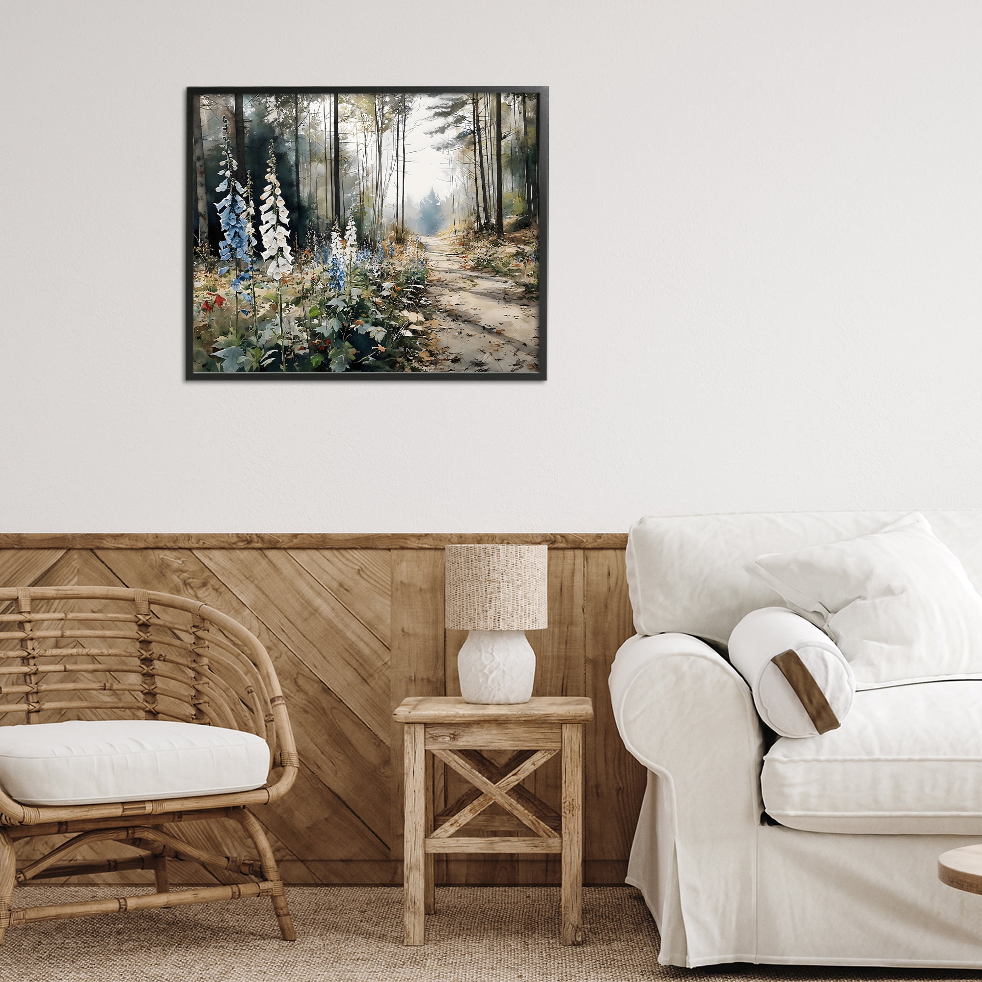 Stupell Industries Foxglove Path Sunlit Woods Black Framed Giclee Art, design by Franklyn Gregory