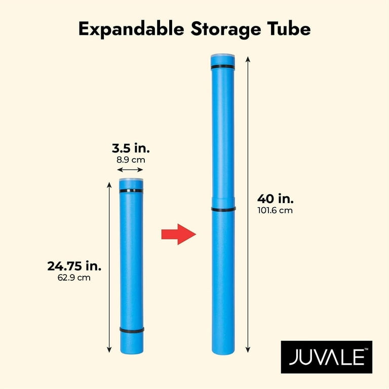 (2 Pack) White Expandable Poster Tube with Strap - Storage Tubes with Caps and Labels for Use As Document Tubes and Blueprint Tube Holders - Poster