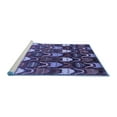 thumbnail image 2 of Ahgly Company Machine Washable Indoor Square Abstract Blue Modern Area Rugs, 7' Square, 2 of 4