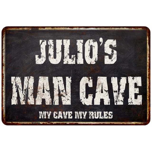 JULIO'S Man Cave Black Grunge Sign Home Decor Gift Cave Funny 108120004188