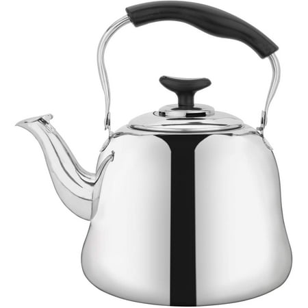 

2 Liters Stainless Steel Teakettle with Strainer Stovetop Tea Kettle Whistling Teapot with Cool Grip Handle