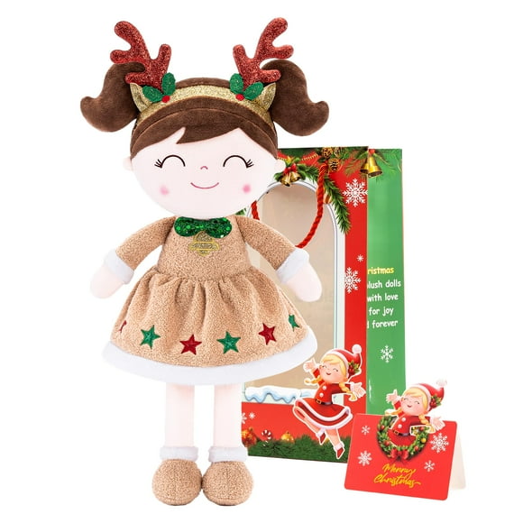 Muñeca de peluche Gloveleya, 41 cm, diseño de reno navideño, juguete para niña