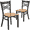 Walnut Wood Seat/Black Metal Frame, variant on Flash Furniture 2 Pk. HERCULES Series Black ''X'' Back Metal Restaurant Barstool - Mahogany Wood Seat