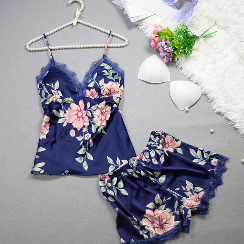 Women Robe Sleepwear Night Dress Pyjama Imitated Silk Nightwear Gown Babydoll Walmart