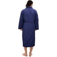 thumbnail image 3 of Terry Cloth Robes for Men All-Cotton Bathrobe, Navy Blue Luxury Shower Robe Long Shawl Collar, 3 of 8