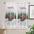 thumbnail image 2 of Red Truck Christmas Kitchen Curtain 2 Panels Curtains 63 Inch Length, Xmas Tree Snowflake Curtains Rod Pocket Curtains Window Drapes Treatment Window Cafe Curtains, 2 of 5