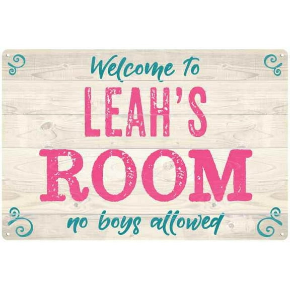 LEAH'S Room Kids Bedroom Sign 8x12 Metal Sign 208120089040
