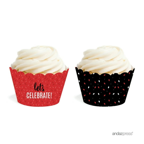 Signature Black, White, Red, Cupcake Wrappers, 20-Pack, Ladybug Party Decor