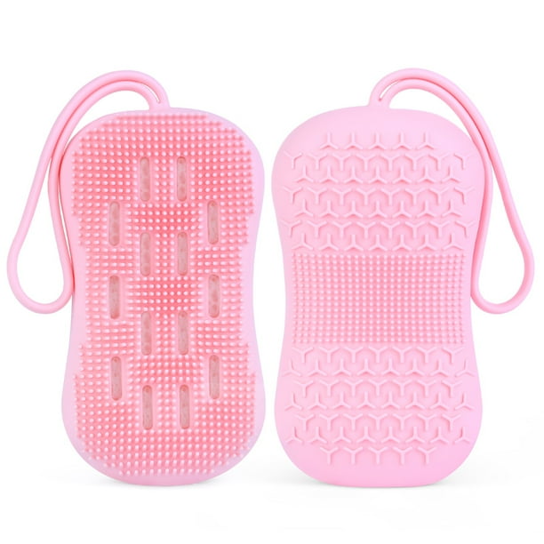 Exfoliating Silicone Sponge Glove Body Scrubber Brush Soap Bag Ideal