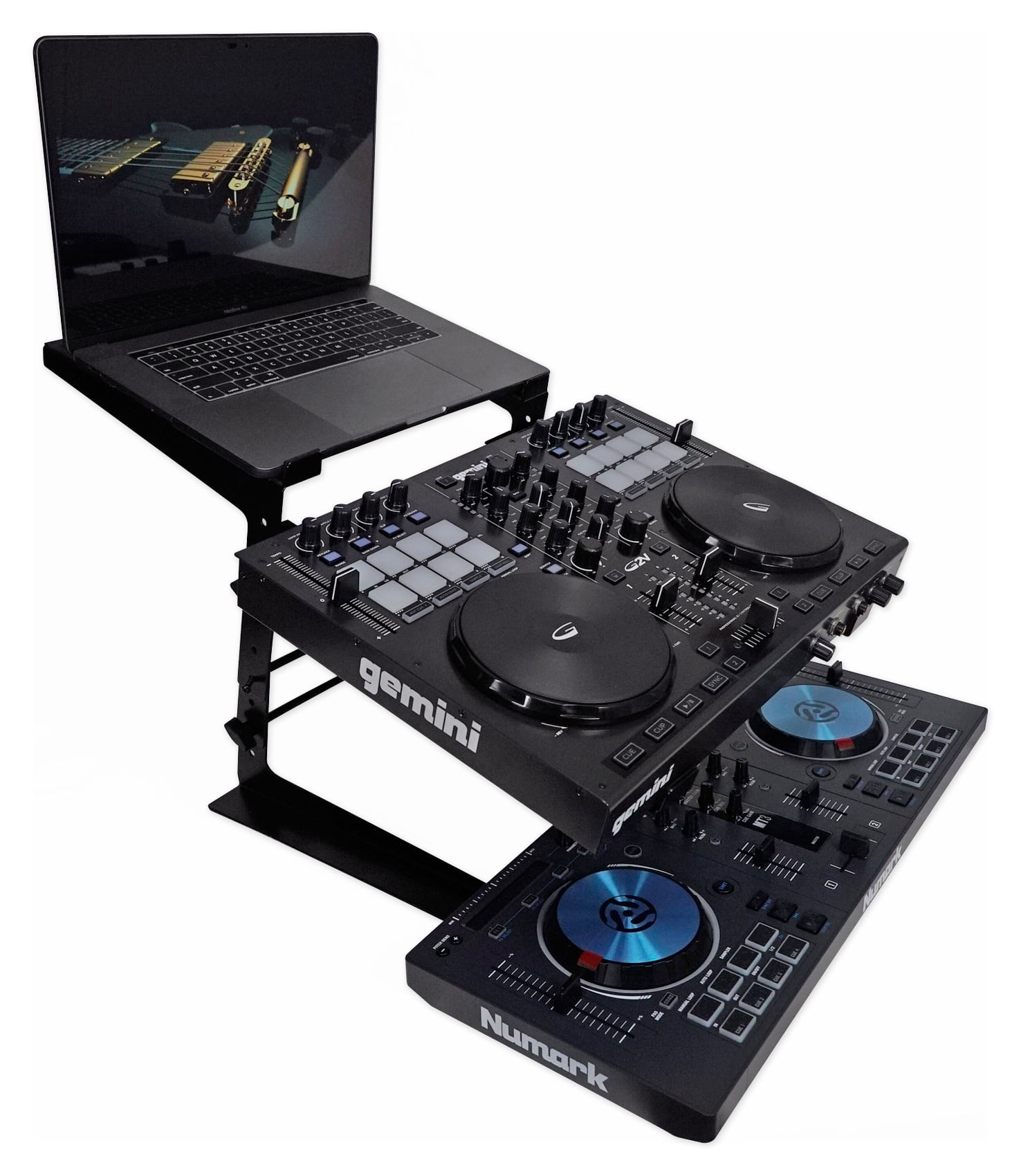 Rockville Rock2d2 Adjustable Dual Shelf Recording Studio Keyboard Laptop Stand