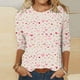 thumbnail image 2 of Camisetas de Manga Corta para las Mujeres Retro Cuello Redondo Pascua Impreso Suelto Top, Ligero Poliéster 3/4 Camiseta de Manga para el Desgaste Casual, Diario Y de Primavera, 2 of 4