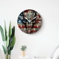 thumbnail image 4 of 14 Inch Wall Clock Battery Operated Silent Clock Decorative for Office, Kitchen, Outdoor, Living Room，Skull American Flag Print Patriotic Usa Day of The Dead Elaborate, 4 of 4