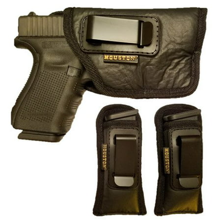 IWB Combo ECO Leather Concealment Gun Holster Inside The Waistband + 2 Magazine Pouch FITS Most MIDSIZES & Compact 9 mm / .40 Cal / .45 Cal with Laser OR FLASHLIGHTS (Right)