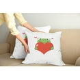thumbnail image 2 of Ambesonne Love Throw Pillow Cover 2 Pack, Funny Cartoon Frog, 18", Lime Green Vermilion, 2 of 7