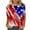 Red#women's 4th of july tops 3/4 sleeves, variant on Women's Sequin Tops 3/4 Sleeve,Womens 3/4 Sleeve Sparkly Shirts Casual Crewneck Spring Summer Shimmer Glitter Tops 2024 Trendy Ladies Going out Party Blouses