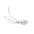 thumbnail image 4 of 3/4 Carat (Ctw) Aquamarine Pendant Necklace with Diamonds in 10K White Gold with Chain for Women, 4 of 6