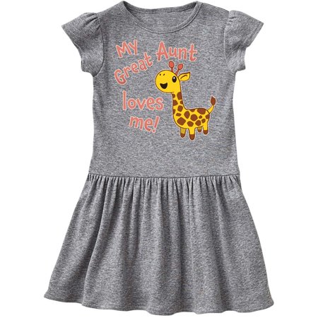 

Inktastic My Great Aunt Loves me- cute giraffe Gift Toddler Girl Dress