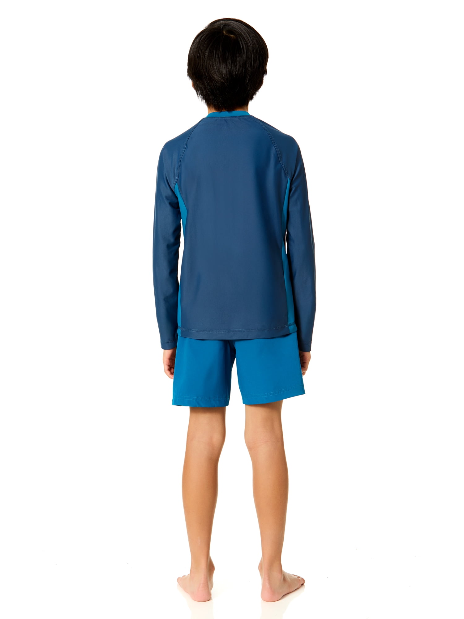 Rugged Shark Boys Long Sleeve Half Zip Rash Guard, Sizes 4-16