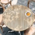 thumbnail image 2 of Orange Brown Round Tablecloth, Fitted Table Cover with Elastic for 36"-44" Round Tables, Modern Abstract Art Ombre Striped Table Cloth Outdoor Indoor Dinning Party Waterproof Tablecloths, 2 of 7