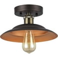 thumbnail image 2 of 10 Inches 1 Light Semi Flush Metal Mount Fixture, Bronze, 2 of 2