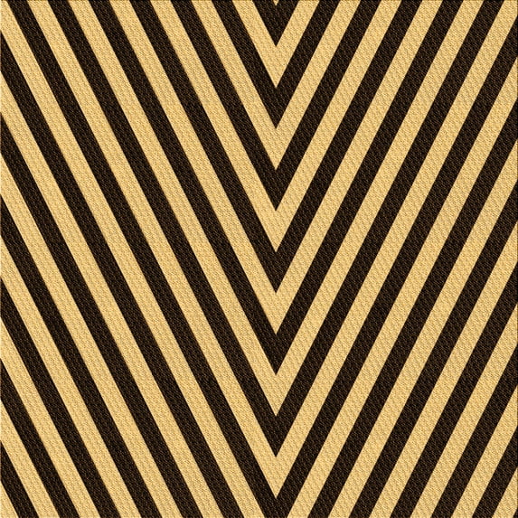 Ahgly Company Indoor Square Patterned Black Bean Brown Area Rugs, 5' Square