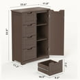 thumbnail image 3 of Asofer 33"H Pantry Cabinet, 1 Door 4 Drawer Sideboard with 3 Adjustable Shelves for Kitchen Dining Room, Dark Brown, 3 of 11
