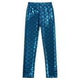 thumbnail image 4 of YONGHS Kids Girls Shiny Metallic Scale Mermaid Leggings Pants Tights Halloween Dance Party Trousers Light Blue 3-4, 4 of 7