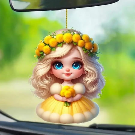 FAMTKT Car Accessories Car Hanging Acrylic Flat Car Interior Rearview Mirror Decorative Hanging Home Hanging Christmas Thanksgiving Decorations