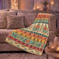 thumbnail image 6 of Rustic Autumn Bohemian Floral Folk Art, Festive Holiday Scene, Warm Flannel Blanket for Living Room and Reading Nook, Art Lovers Thanksgiving Gift, Festive Home Decor, 6 of 9
