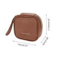 thumbnail image 2 of Unique Bargains 1 Pc Portable Square Shaped Makeup Bag for Travel Brown PU, 2 of 6