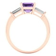 thumbnail image 4 of Clara Pucci 14K Rose Gold Solid Gold Alexandrite Three-Stone Anniversary Ring for Women - 1.62 cttw Square Emerald Cut, 4 of 7