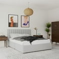 thumbnail image 4 of Novogratz Brittany Platform Bed Frame with Storage Drawers, Queen, Light Gray, 4 of 22