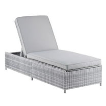 Afuera Living Traditional Wicker / Rattan Outdoor Chaise Lounge in Gray