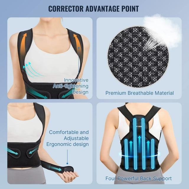 Back Brace Posture Corrector for Women and Men, Back Straightener Posture  Corrector, Scoliosis and Hunchback Correction, Back Pain, Spine Corrector,  Support, Adjustable Posture Trainer, Large 