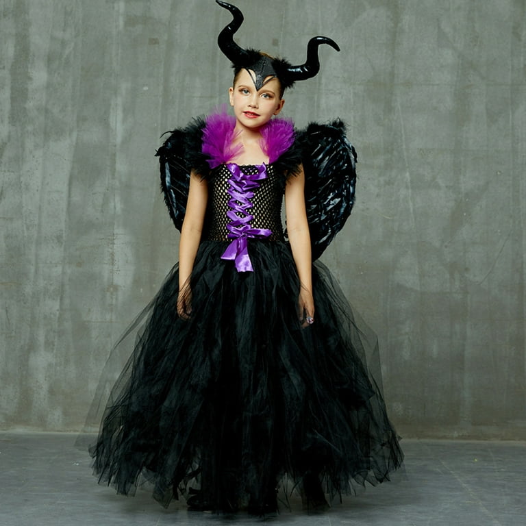 Halloween Toddler Girls Kids Maleficent Costume Vampire Witch